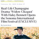 Haley Bennett Instagram – Our very lovely film to open a dreamy film festival in wine country 🍷 🍇 Couldn’t be more perfect. #WidowClicquot #VeuveClicquot @variety
