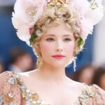 Haley Bennett Instagram - In honour of Met Gala “Garden in Time” I would like to share a look from years ago that perfectly suits this years theme 🌸 Dolce made this custom dress for me styled by mega @highheelprncess My dear friend and confidant @garrennewyork made the look with this incredible hairstyle and hand made headpiece he piled on top my head, the whole look was kept fresh by the one and only @alice___lane I felt like a porcelain goddess. I also drank way too much champagne that night, cried over a boy I once loved who very much hurt me, and then blacked out. Luckily I didn’t drown in the bottom of a glass of bubbles. Cue Florence and the Machine. I’m not good at these big events. And I was never invited back! Can’t wait to see all the fabulous looks that the stars and their stylist dream up. “Garden of Time” is right up my street. I could lay in my meadow, and watch wild flowers dance all day. What a life.