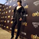 Hana Mae Lee Instagram - Premiere of @perpetualonepix @epix @mgm_studios @vanityfair check us out Sunday June 2 on @epix Can’t wait for you guys to watch this enchanting, addictive series. 🖤 #PerpetualGraceLTD My Premiere outfit styled by: @maikeeb_kills 😘😘 tap for credits