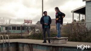 Hannah Cheramy Instagram - What are Julie and Elgin talking about?🤔🤔

Tune in this Sunday for Episode 7 of #FROM on @mgmplus 

(Also this hearts sweater is ICONIC please tell me you love it or I’ll cry😩)