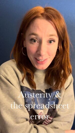 Hannah Fry Instagram - Just after the financial crisis, an influential paper called “Growth in a time of debt” was published, in which two Harvard profs used data to show that high levels of debt hurt a nations economic growth. 

The paper was cited at the G20, referenced by George Osborne and Paul Ryan and used as a justification for the global austerity movement. 

Except.. the conclusions were based on a pretty important spreadsheet error. 

#data #austerity #politics #excel #hannahfry