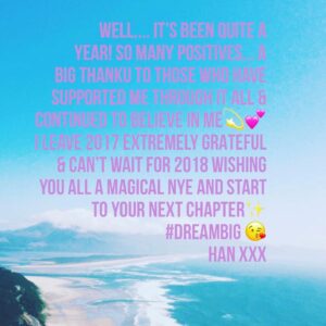 Hannah Spearritt Instagram - Happy #nye everyone, see you all in #2018 I’m #athometuckedinalready 
#heaven 😌
It’s that #newyear #newyou time again 😉 #photooftheday