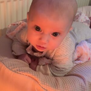 Hannah Spearritt Instagram - #night #night #everyone #keeping #mummy up lol but I’m having a #great  #time #tummytime #redcastlecocoonababy I #lovesit 
#photooftheday #videooftheday