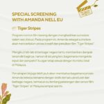 Hannah Al Rashid Instagram – Tiger Stripes 🎬
Special Screening with Amanda Nell Eu (@nelleu)

2023⎟ 1 jam 35 menit⎟ Horor/Fantasi
Sutradara dan Penulis: Amanda Nell Eu
Cast: Zafreen Zairizai, Deena Ezral, Piqa, Shaheizy Sam

Zaffan (11 tahun), seorang gadis ceria yang berubah drastis di fase awal pubertas karena mengalami perubahan fisik yang membuatnya frustrasi. Lingkungan sosial yang tidak mendukung, perundungan, dan edukasi yang minim membuat Zaffan semakin bingung dan panik dengan perubahan yang terjadi pada tubuhnya.

Setelah pemutaran film, akan dilanjut sesi diskusi yang dimoderatori lamgsung oleh Hannah Al Rashid.

Penasaran seperti apa kisah Zaffan dan bagaimana proses kreatif dibaliknya? Yuk, ajak teman-teman kalian untuk nonton bareng ‘Tiger Stripes’ di CGV Panakkukang Square.

Acaranya terbuka untuk umum dan gratis😉
Daftarnya melalui link pada bio, yaa!

#seascreenacademy #seascreen2024 #makassarscreen #tigerstripes