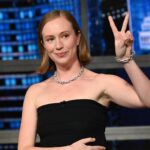 Hannah Einbinder Instagram - Contrary to popular belief, @hannaheinbinder’s first time on TV was actually in local news. #Colbert
