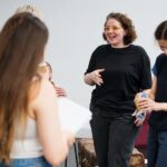 Hannah van der Westhuysen Instagram - I know I look extremely indifferent here but I am actually having the most wonderful time working on this beautiful play with some truly brilliant humans Please come and watch Salty Irina at @painesplough Roundabout @summerhallery 2nd-27th August It’s got a whole lot of heart @yaz_ozdemirx @cescyknight @debbieisilluminated @eveleighwriter @broccoliarts 💅🏻