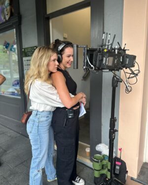 Harriet Dyer Instagram - I know I shouldn’t have favourites but I reeeally love episodes 6 & 7 which are out today in Australia. I was so proud to welcome my sister Maddy back to the set to direct episode 6. She crusheddddd it. John Howard. Celeste Barber. Justin Rosniak. Lynne Porteous. YASS. As for episode 7, Patty’s performance is brilliant in every way. Where’s piggy? 🐷 Robyn Butler and Wayne Hope at the helm again and they made this episode just so spesh. 
Please enjoy, everybody. We really enjoyed making these 💛
For anybody wondering, that’s a towel on a leash which we used as Colin when the camera was in close and/or he needed a break. #hollywood #secrets