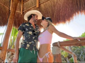Hassie Harrison Instagram - highly recommend taking your cowboy to the beach