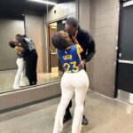 Hazel Renee Instagram - BESOS😘AHHHH Fire #Game7 @money23green Get Down To That Black Jogger…It’s WAR! OTTN #Warriors 💙💛