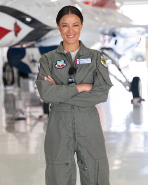 Heather Hemmens Instagram - I’m so proud to share this magnificent character during Women’s History Month! Captain Emma Fitzgerald, Thunderbird pilot. Enough said!! What an honor to work alongside the @afthunderbirds to tell this story of the challenges balancing life, family, and love all while protecting our country at the highest level! I will never forget the generosity with which they let us peek into their lives at our top secret Air Force base. The nation’s secrets are safe with me 😉✌🏽Thank you for your service! 
Come Fly With Me airs this Saturday at 8pm on @hallmarkchannel ✈️🇺🇸 #ComeFlyWithMe #BTS
