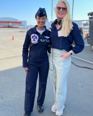 Heather Hemmens Instagram - I’m so proud to share this magnificent character during Women’s History Month! Captain Emma Fitzgerald, Thunderbird pilot. Enough said!! What an honor to work alongside the @afthunderbirds to tell this story of the challenges balancing life, family, and love all while protecting our country at the highest level! I will never forget the generosity with which they let us peek into their lives at our top secret Air Force base. The nation’s secrets are safe with me 😉✌🏽Thank you for your service! 
Come Fly With Me airs this Saturday at 8pm on @hallmarkchannel ✈️🇺🇸 #ComeFlyWithMe #BTS