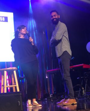 Heather Land Instagram - In 2018 I was in my fifth year of single-mom-life with two kids, starting a new career at 42 doing something I knew nothing about. 

This guy was the production manager on my first tour. He was young and single - never wanted to get married or have kids. So of course, we fell in love and got married on 10.10.2020. 

I just want to say to all of you who may be  discouraged and in a weird purgatory-phase of life, YOU NEVER KNOW WHAT GOOD THINGS MAY BE WAITING FOR YOU JUST AROUND THE CORNER. 😊❤️ 

I’m so glad that I have stayed open and said yes to whatever unexpected things God has brought my way. In the words of @drjoedispenza, “The unknown has never let me down.” 

And I’m especially grateful to be celebrating three of the best years of my life with the best man I know - my husband who didn’t want to be one. I’m glad he stayed open, too. 

Marrying him was the easiest, best decision I’ve ever made. He’s absolutely killing it at partnership and parenthood! (And I’m not just saying that because I woke up to roses and a scavenger hunt of sweet cards ending in tickets to see John Mayer tomorrow night.)

So, here’s to another year of lots of love and lots of laughter. 🥂HAPPY ANNIVERSARY, Stephen Mathew.❤️ 
You’re my hero.