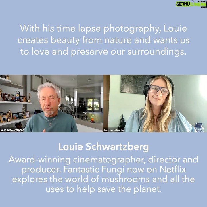 Heather Thomson Instagram - in MY heart 💙 Louie Schwartzberg now playing ▶️ Louie Schwartzberg is an award-winning cinematographer, director and producer who has spent his notable career providing breathtaking imagery using his time-lapse, high-speed and macro-cinematography techniques. Louie is a visual artist who breaks barriers, connects with audiences, and tells stories that celebrate life & reveal the mysteries & wisdom of nature, people and places. His newest film, Fantastic Fungi —explores the world of mushrooms & mycelium and illustrates how this fascinating organism can provide sustainable solutions to some of the worlds greatest problems, like treating cancer, Alzheimer’s PTSD, saving the bees, cleaning the atmosphere, & shifting consciousness… His Moving Art is designed to inspire, educate and evolve our perspective on the world, as he immerses us into the natural world, on a journey through time and scale. He immerses us in health & wellness and proves to us that Increasing gratitude, is a pathway back from the disconnection we feel in our lives, disconnection from ourselves, our planet, and from each other. @louieschwartzberg is in MY heart,) don’t miss it. #inMYheart #podcast💙 #heatherthomson #iheartradiopodcast #louieshwartzberg #movingart #cimematography #art #fantasticfungi #gratituderevealed