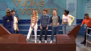 Heidi Gardner Instagram - JOE GARDNER // We share a last name and now a sketch. I had so much fun writing about one of my favorite rides @worldsoffun 🌎 Thank you @kylemooney for playing Cuck and being so funny and making us all break in this sketch and so many others. It made the week so much fun. Thank you @nbcsnl prop department for making a 6ft tall Joe Gardner. Thank you sets for making the set of my childhood dreams. That “flume” was beyond! Thank you @bro_ker326 wardrobe dept and @jodimancusohairdesign hair dept  for totally “teening” us out. Thank you @nickjonas @eggyboom @punkiejohnson  @mikeyfuntime for being perfect in every way. And to @jasminepierce and @streeterseidell for supervising it and making me feel supported every step of the way. And @frangillespie for making it possible for Joe to be at goodnights. 💕💕💕💕 and to @fayedunaway for this pre-cold open flare and 🔥