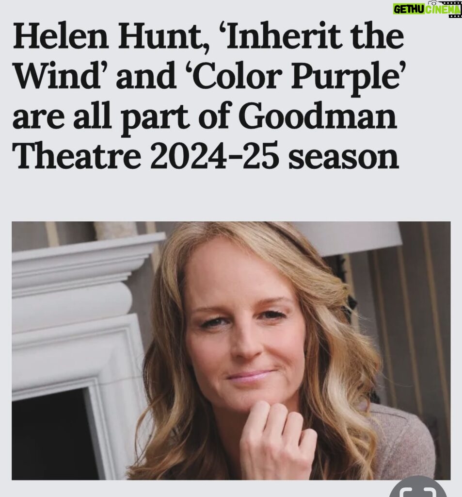 Helen Hunt Instagram - I’m not in The Color Purple or Inherit the Wind but I AM DOING HAROLD PINTER’S BETRAYAL @goodmantheatre Chicago next year with Susan Booth directing. So excited!