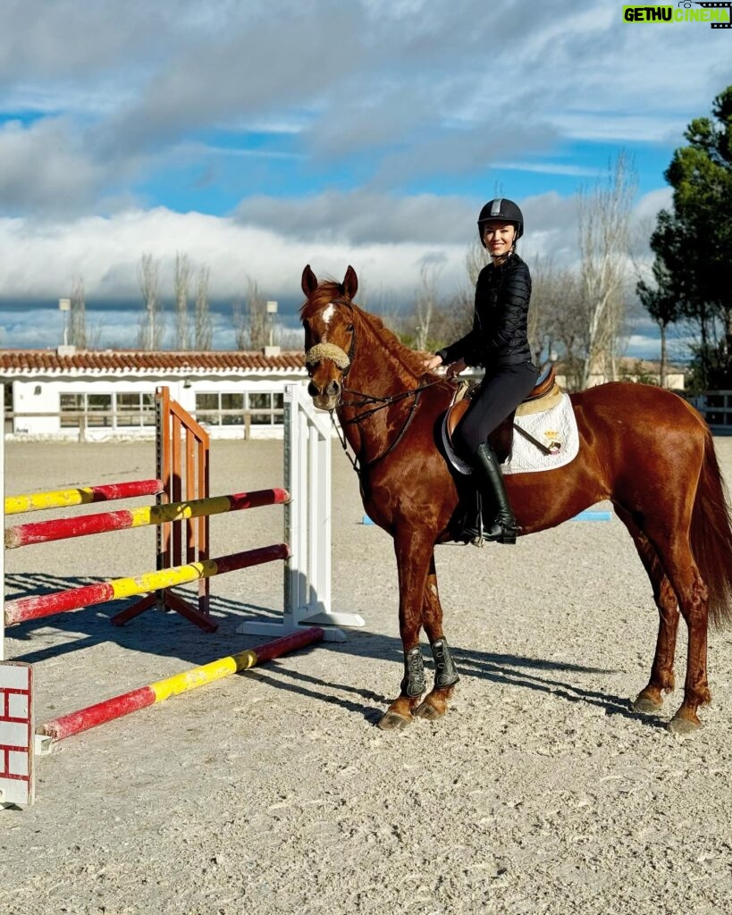 Helen Lindes Instagram - Vuelta al ruedo… después de 4 semanitas sin montar!! Que ganas tenía. Ahora si, las agujetas de mañana serán muy divertidas 😅😅 #horseriding #horseinstagram #equitacion #madrid