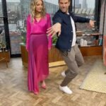 Helen Skelton Instagram - Highlight of the week - cheering on @mollieking as she pedals for. @comicrelief and watching @gethincjones do a rhumba apparently … @bbcmorninglive always good to have a giggle with @jmanrara big thanks @nancyspencermakeup @alexandrayoungfashionstylist #telly #mornings #manchester #strictly #comicrelief