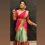 Hema Dayal Instagram - #zeekudumbaviruthugal2022 . Outfit:@lithas_rentals Jewellery:@chicjewells . #hemadayal18 #hemadayal #hema #zeetamil #serialactress #meenakshiponnungaserial #traditionalcostume #explorepage #explore