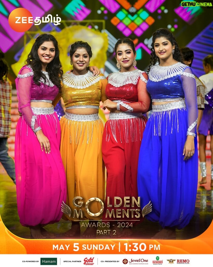 Hema Dayal Instagram - Jithu jilladiesss…!!🤩🎉 Golden Moments Awards 2024 -Part 2 | May 5 at 1.30 PM. #GoldenMomentsAwards2024 #Archana #RJVijay #Preetha #Hemadayal #Pranika #Dhekshitha #ZeeTamil