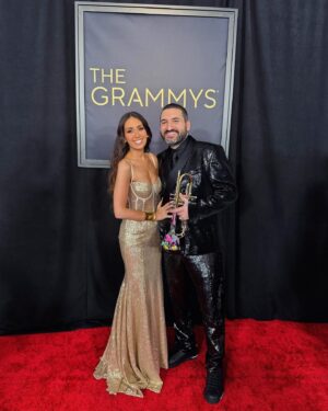 Hiba Tawaji Instagram - For me, he is my winner #Grammys 🏆❤️ @ibrahimmaaloufofficial 
@recordingacademy 

Stylist @theparislibby 
Dress & suit @dolcegabbana 
Make up @elojelloseropian 
Hair @lucy_gedjeyan 

#grammyawards #grammys2024 #todocolores
#hibatawaji #ibrahimmaalouf