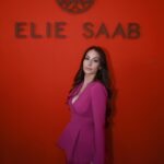 Hiba Tawaji Instagram – 🔮💜 @eliesaabworld #pfw #parisfashionweek