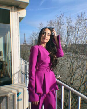 Hiba Tawaji Instagram - 🔮💜 @eliesaabworld #pfw #parisfashionweek