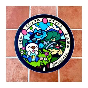 Higuchi Kaede Instagram - お前の進化系によう似とるぞ😅😅背中見て育てよ😅

#Mijumaru #Oshawott #ミジュマル
#Dodaitose #Torterra #ドダイトス
#Riolu #リオル

#ポケモンマンホール #ポケふた #ポケふた巡り
#ポケふた三重　#みえ応援ポケモン 
#pokemon #ポケモンローカルacts