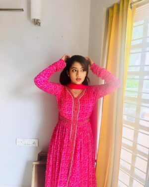 Hima Bindhu Instagram - "In a Pink Symphony, Her Eyes Paint a Charmed Canvas.🌸✨”

 #EnchantedGarden #PrettyInPink #EyesThatSpeak #FloralFantasy