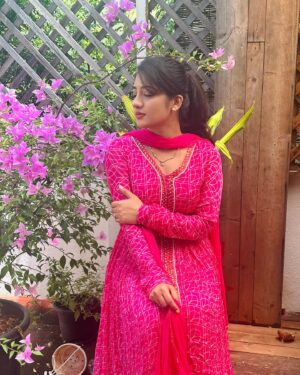 Hima Bindhu Instagram - "In a Pink Symphony, Her Eyes Paint a Charmed Canvas.🌸✨”

 #EnchantedGarden #PrettyInPink #EyesThatSpeak #FloralFantasy