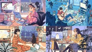 Hitomi Kariya Instagram - NHK土曜夜9時からのニュース番組「サタデーウオッチ９」のwebページイラスト、春夏秋冬の4枚担当してました！

#illustration #drawing #artwork