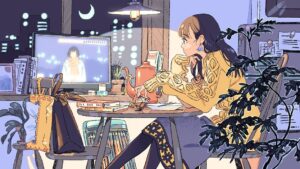 Hitomi Kariya Instagram - NHK土曜夜9時からのニュース番組「サタデーウオッチ９」のwebページイラスト、春夏秋冬の4枚担当してました！

#illustration #drawing #artwork