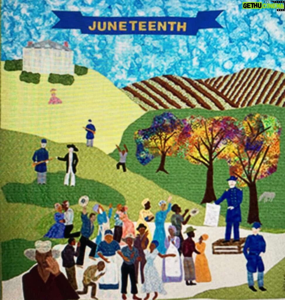 Holland Taylor Instagram - Renee Allen's Juneteenth quilt was part of a nationally traveling exhibition “And Still We Rise: Race, Culture and Visual Conversations,” organized by the Women of Color Quilters Network in partnership with Cincinnati Museum Center and National Underground Railroad Freedom Center.