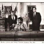 Holland Taylor Instagram – Barbara Jordan and Henry Cisneros announce their endorsement of the candidacy of Secy. of the Treasury Ann Richards, for Governor of Texas. Magisterial Barbara Jordan, in this one case, departed from her usual position of staying well out of politics and not endorsing any candidate. Her feelings about Ann Richards as a leader were very strong, and they became close friends. Barbara was the Chair of Ann’s campaign, and would then serve the governor as her ethics advisor, often giving seminars on ethics within the administration. (This marvelous photograph was taken by Ave Bonar, who was Ann’s official photographer. She also served in that role for the history of the play ANN, and its journey through Texas, Chicago, Washington, D.C., Broadway, and back home to Austin.)