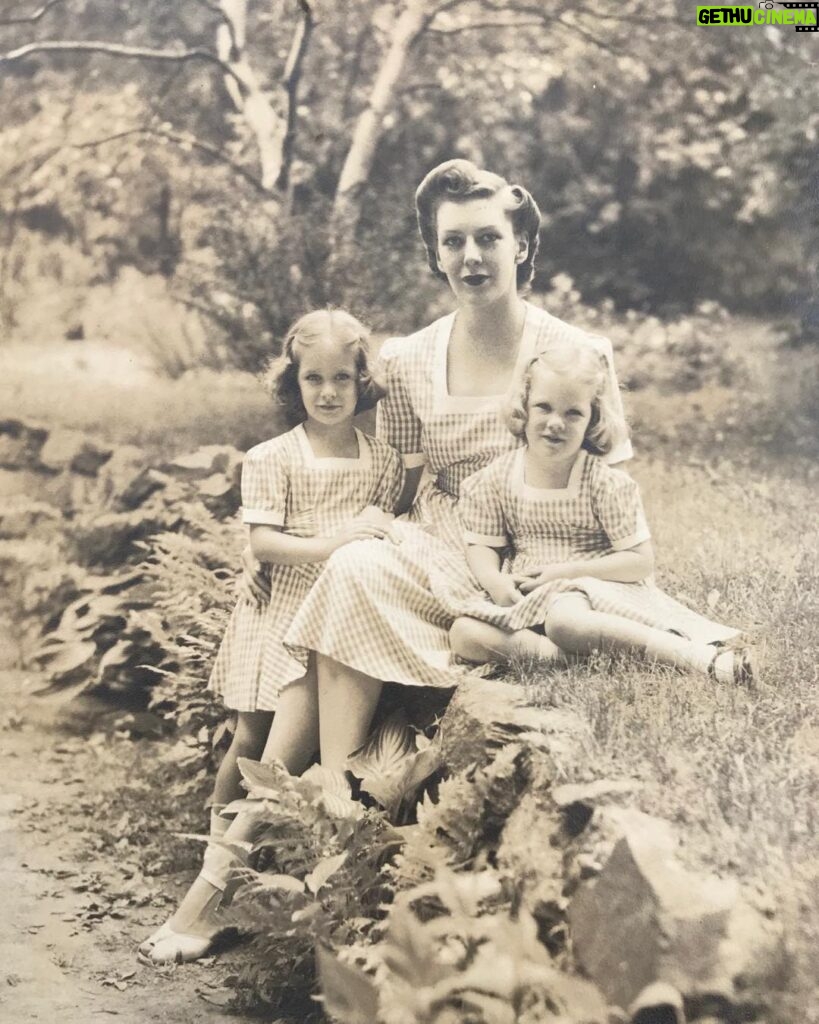 Holland Taylor Instagram - My Mother, Virginia Davis Taylor, and her two first daughters, Pamela and Patricia, shown here before I was born, and yes— they are all in the same dress, made by my mother, only one of whose hobbies was sewing. She was a painter... that practice was essential to her, well beyond hobby-time. This photo from the glorious days of black and white film printed on silver paper with a million shades of gray.