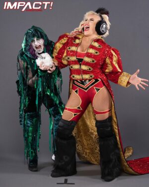 Holly Letkeman Instagram - When you set sail with a crocodile.. it is best not to get too comfortable.. for while an ally we may be.. we also will not hesitate to bite the hand that feeds.. ever hungry.. ever hunting.. ever #DemonAssassin.. #impactonaxstv #WeraLoca #Ragnarök #Decay #DeathDealer #WrestleHouse #HookAndCroc 📸: @beezzzzy gear: @byjolene