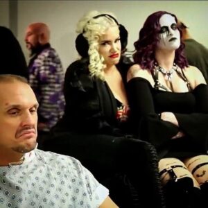 Holly Letkeman Instagram - We wish to extend our gracious thanks to @generationme for generously providing us with these delicious bat-encrusted stockings.. they suited us so well, we simply had to wear them to Wrestler’s Court this passed week.. even though the outcome did not quite go our way.. #DemonAssassin #DeathDealer #WantTakeHave #ImpactonAXSTV