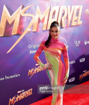 Iman Karram Instagram - Such an honor to attend the @msmarvelofficial premiere and celebrate such a groundbreaking step forward in providing a platform for Muslim Americans to share their stories. This show is unique, heartwarming, hilarious, and gives you everything you love about the Marvel universe. Thank you @marvelstudios Ms. Marvel stream on @disneyplus June 8th ⚡️