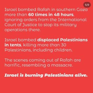 Iman Meskini Instagram - IsraHell has just bombed a refugee camp in Rafah, Gaza – killing more than 50 people, including babies and children!

Palestinians are now being burned alive, and we’ve all seen the video of a beheaded baby being held up in despair by the father… 

Until now, I have not been able to understand how people can choose to remain silent about what is happening in Gaza, but after today i don’t WANT to understand it, and I will never forgive it. 

And to you who HAVE been speaking up, I see you and I love you! Keep going!❤️✊🏽🇵🇸

We ALL need to do more and we need an immediate ceasefire NOW! 🍉 #freepalestine