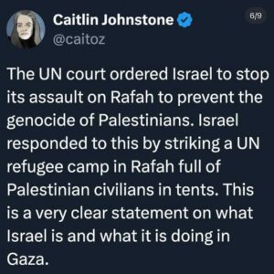 Iman Meskini Instagram - IsraHell has just bombed a refugee camp in Rafah, Gaza – killing more than 50 people, including babies and children!

Palestinians are now being burned alive, and we’ve all seen the video of a beheaded baby being held up in despair by the father… 

Until now, I have not been able to understand how people can choose to remain silent about what is happening in Gaza, but after today i don’t WANT to understand it, and I will never forgive it. 

And to you who HAVE been speaking up, I see you and I love you! Keep going!❤️✊🏽🇵🇸

We ALL need to do more and we need an immediate ceasefire NOW! 🍉 #freepalestine