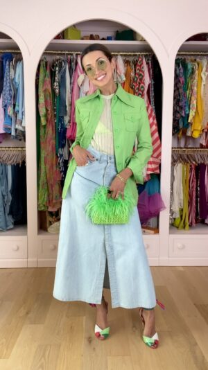 India de Beaufort Instagram - 70’s Vintage jacket from @atelier_archive_vintage found at @frockmevintagefair. Link to top, bag, Sunny’s and silk triangle bra in my bio #shopmy ❤️ #streetstyle #vintage #grwm #style #eclecticstyle