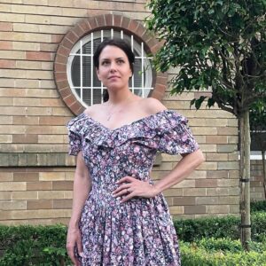 Ione Skye Instagram - Writing my memoir in my @caddis_life glasses and a @batshevadress dress that reminds me of one I wore in Say Anything.