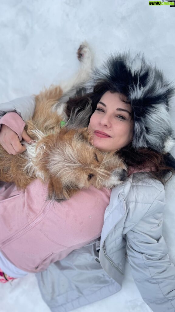 Irem Altug Instagram - Kar köpeği Loliş ile Uludağ’da aşk. Minnoşunuzla gelebileceğiniz çok minnoş bir tesis de bulduk @oksijenzonehotelsuludag ❤️😻 @birpaticetesi