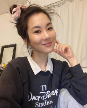 Irene Choi Instagram - What a good hair day for me looks like vs what I usually look like. (Also, been donning pearls lately a la bitch boss Kamala Harris.)