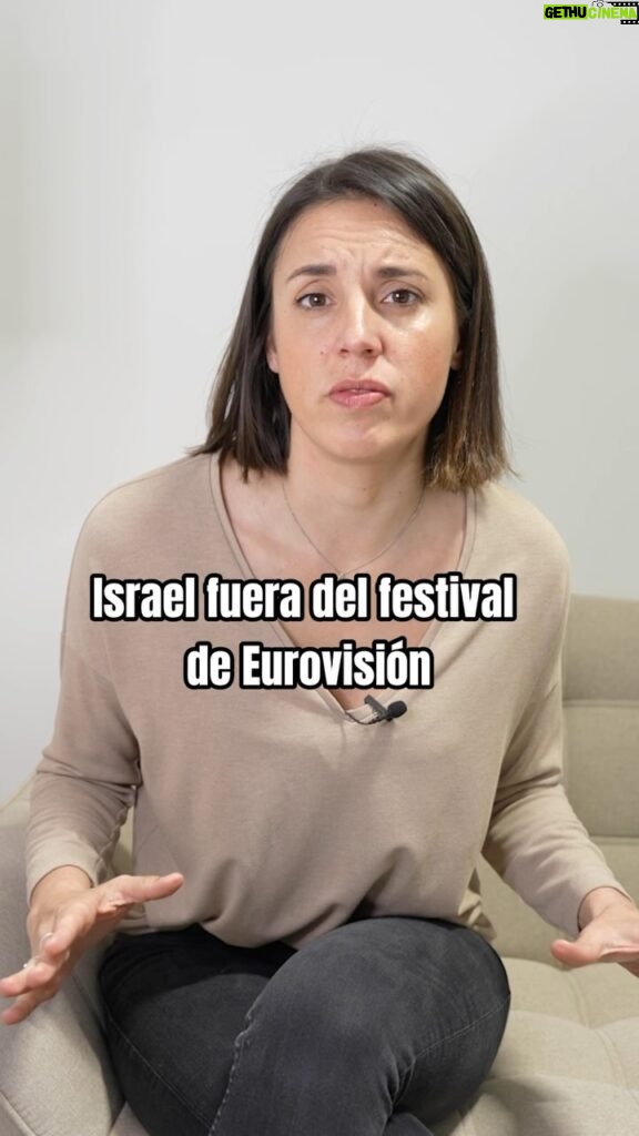 Irene Montero Instagram - Un Estado g€n0cid4 como Israel no puede participar en Eurovisión
