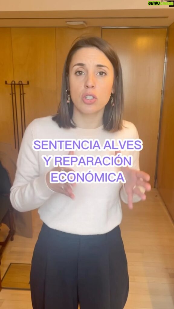 Irene Montero Instagram - La reparación económica no basta si no forma parte de una reparación integral a la víctima.