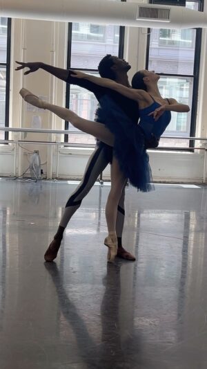 Irina Dvorovenko Instagram - Today in the studio with Calvin Royal and Christine Shevchenko! Touching base of the Black Swan pas de deux, which they will be performing as part of the full length Swan Lake at the upcoming @abtofficial summer season!!! 🦢🩰We worked hard, but we also had a lot of fun! Time really flies with those two!❤️ @christineshevchenko @calvinroyaliii @blochdanceusa @bloch_eu @yagp #blochgirl #ballet #ballerina #variation #blackswan #swanlake #privatecoaching #pointework #strengthtraining #yagp #pirouette #pasdedeux