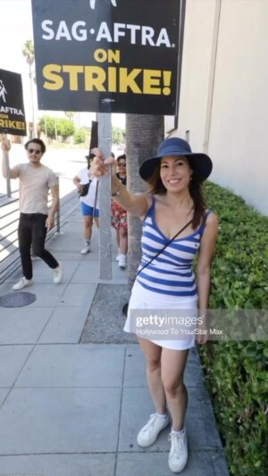 Iris Almario Instagram - Picketing with my brothers & sisters of #sagaftra & #wga. The time for change is now. As WGA Negotiating Committee Co-Chair #chriskeyser said “You are fighting for a dollar, we are fighting for survival.” 💥 #amptp 👀 

Thank you #chriskeyser Check out his amazing speech “Where we are & where we are going”. Article in Deadline. #sagaftrastrong #wgastrong 

#wgastrike #SAGAFTRAstrike #insolidarity #fairwages #actors