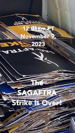 Iris Almario Instagram - 12:01am (PT) November 9, 2023 The #sagaftrastrike is over!! Thank you @sagaftra TV/Theatrical Negotiating committee 💪🏼 , strike captains 🪧, my fellow actors including my beautiful sisterhood @latinasactingup & our sister unions. We did it! 🥹✊🏼 My creative soul is happy. 💓 Now let’s get back to work. 🎬🎭 🎥 #ittakesavillage #sagaftrastrong