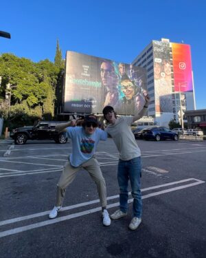 Isa Briones Instagram - appreciation post for the little girl inside me screaming cuz she’s on a billboard. pinching myself, crying, throwing up 🤮 also I love these boyzzzz 😍 also my dad at the end 🥹
#goosebumpsseries #disneyplus