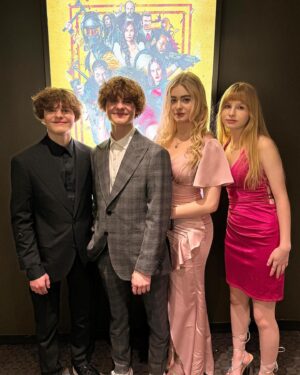 Isabella Crovetti Instagram - Both my brothers are both in a movie!! Frickin proud of them and glad they actually let me go on set for part of filming haha!!. @boykillsworld go watch!!! - ps thanks Taylor for trying to duck out of the video your iconic!#premier #nyc #boykillsworld #boykillsworldmovie #family #actors #brothers #sister #redcarpet